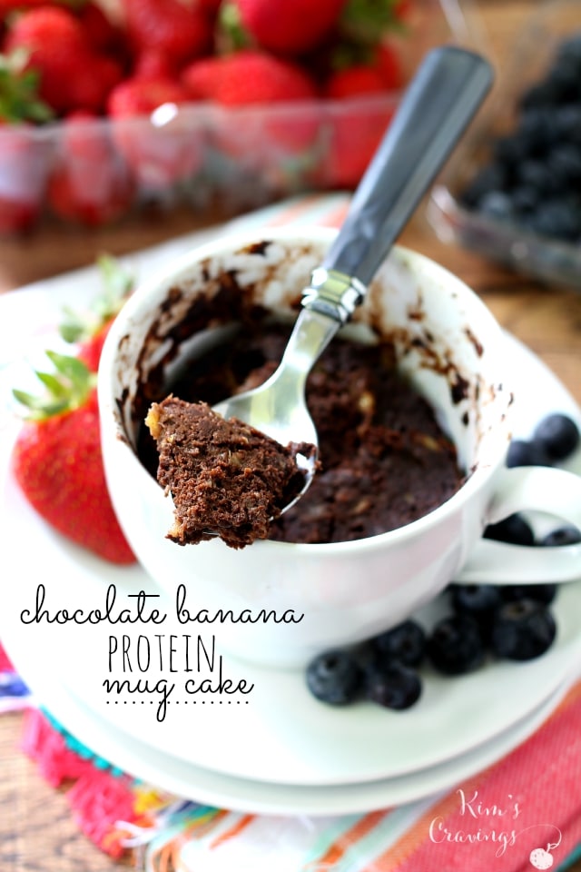 Chocolate Banana Protein Mug Cake - Kim's Cravings