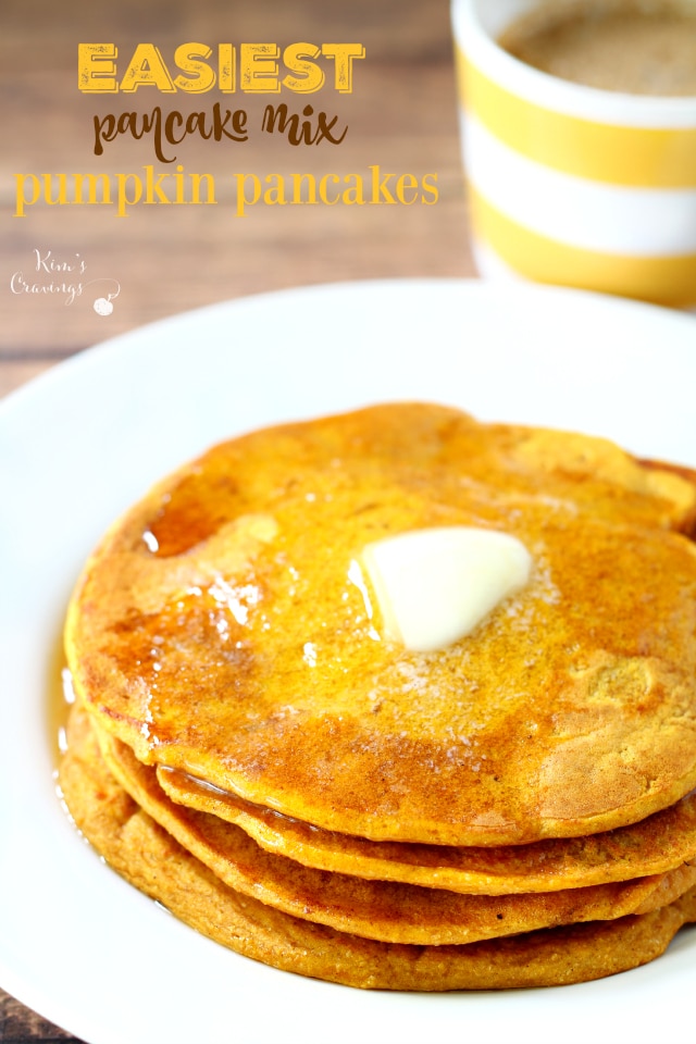 Easiest Pancake Mix Pumpkin Pancakes - Kim's Cravings
