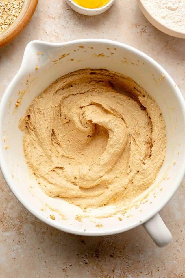 Butter and peanut butter creamed together with brown sugar.