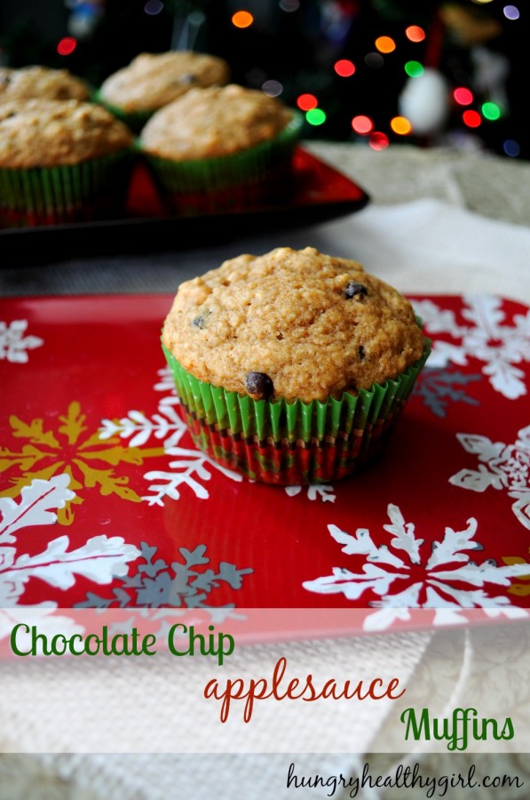 Chocolate Chip Applesauce Muffins- kid-friendly and healthy | Hungry Healthy Girl