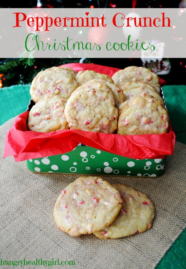Peppermint Crunch Christmas Cookies | Hungry Healthy Girl