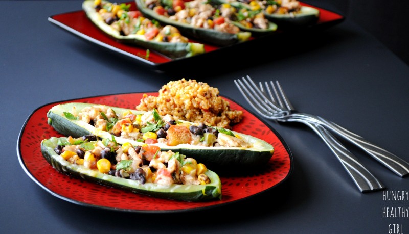 Santa Fe Zucchini Boats- A low-calorie, low-carb, delicious meal!