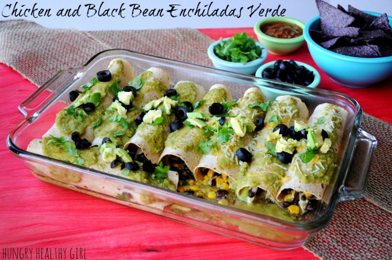 Chicken and Black Bean Enchiladas Verde | Hungry Healthy Girl