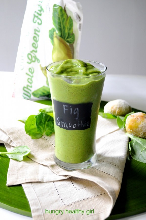 Figgy Green Smoothie- a lovely sweetness with the surprising taste of cake batter!