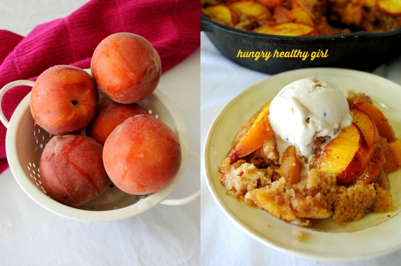Fresh Peach Cake- Savor sweet, juicy peaches with this healthier peach skillet cake that tastes like summer.