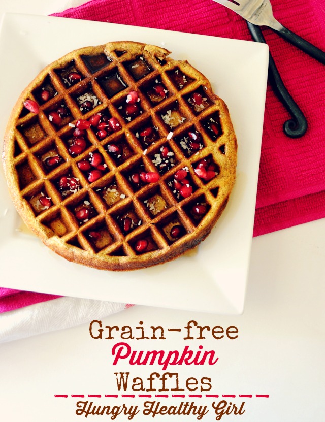 A grain-free pumpkin waffle that is big on taste and nutrition! {Paleo, gluten-free and made with all-natural ingredients in the blender}