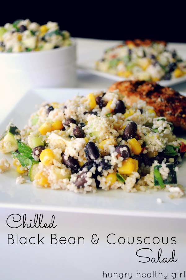 Chilled Black Bean Couscous Salad- the perfect compliment to any meal! Healthy and light!