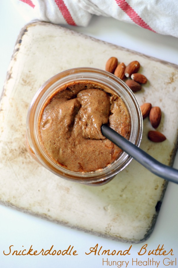 Snickerdoodle Almond Butter- The flavor of yummy snickerdoodle cookies in a healthy, easy-to-make almond butter.