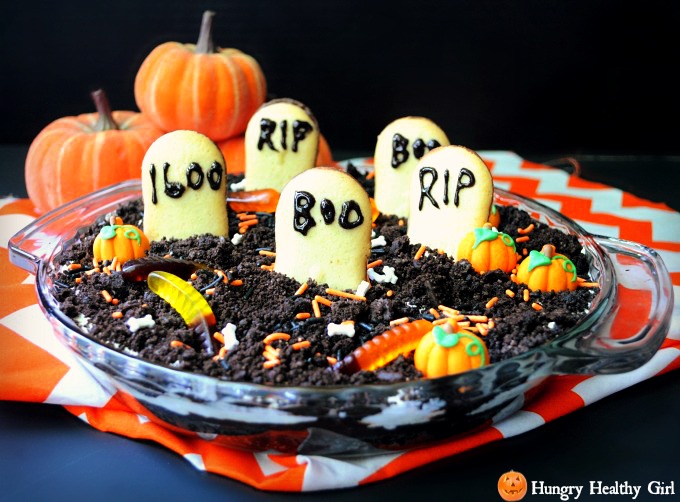 Ghoulish Graveyard Chocolate Pudding Pie- This treat may look frightful, but there's nothing scary about the taste!