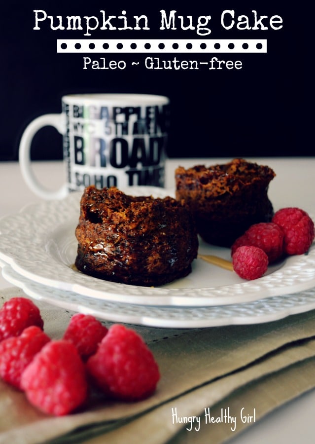 Paleo, Gluten-free Pumpkin Mug Cake- an easy healthy breakfast or snack!