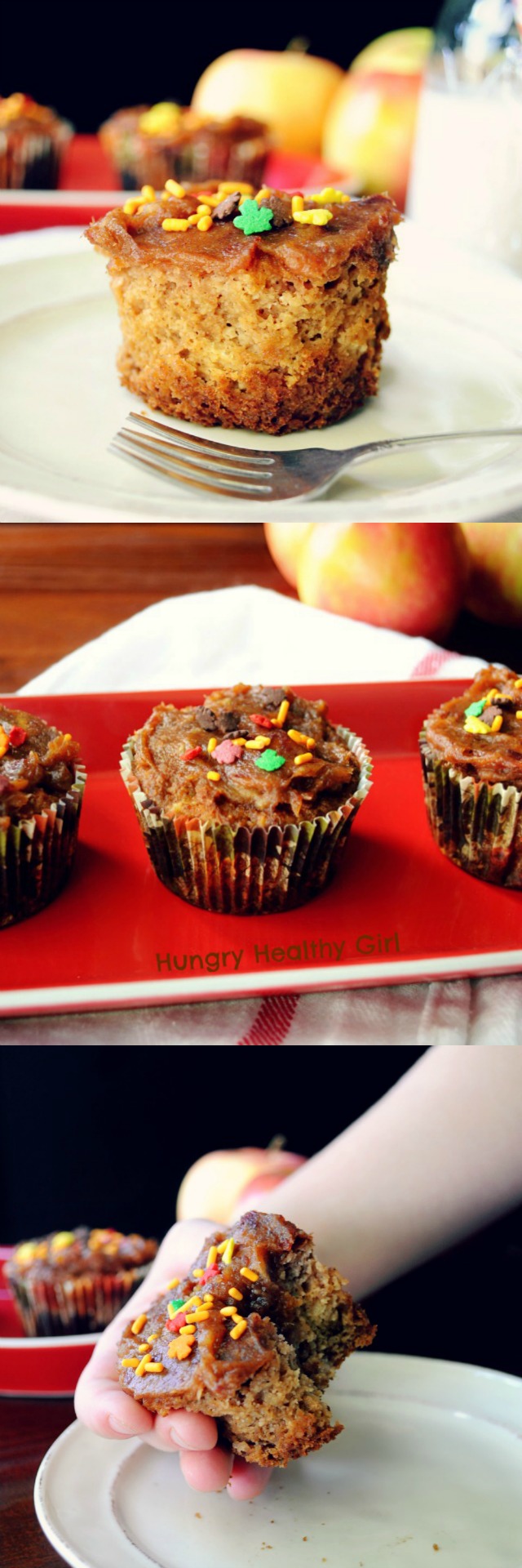 Paleo Gluten-free Caramel Apple Cupcakes- two favorite Fall flavors come together perfectly in these super clean and scrumptious cupcakes!