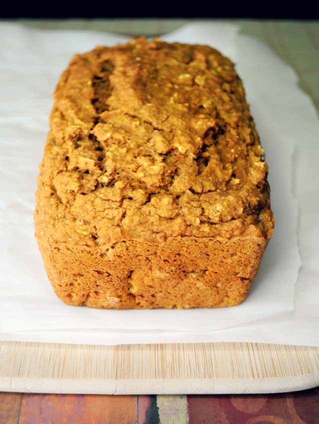 Vegan Pumpkin Bread whipped up in the blender- easy, peasy and soooo delicious!