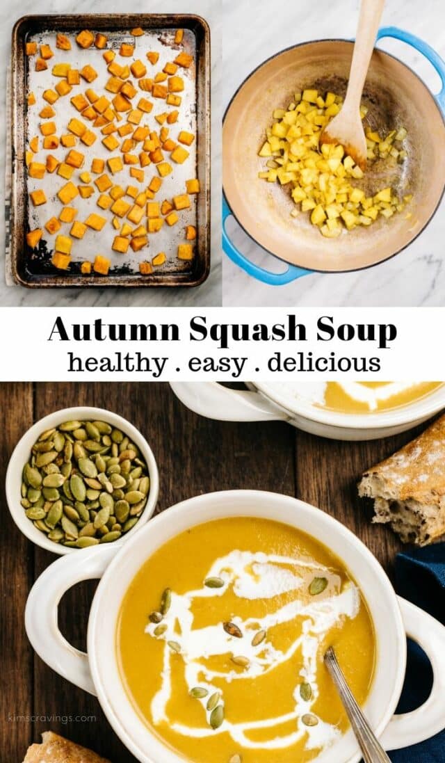 making butternut squash soup