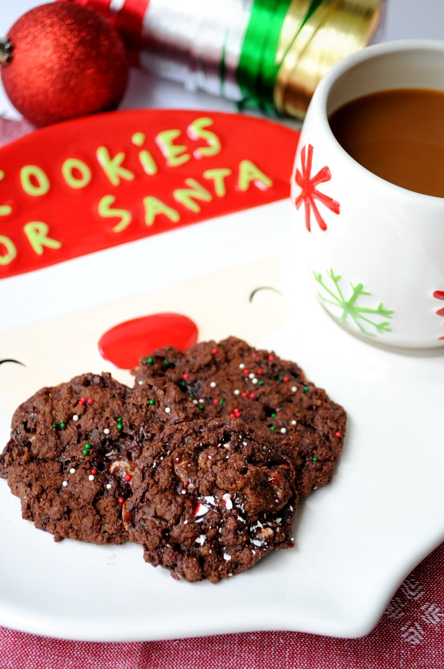 Leave these Fudgy Candy Cane Cookies out for Santa and you will be sure to get everything that you're wishing for this holiday season! (vegan)