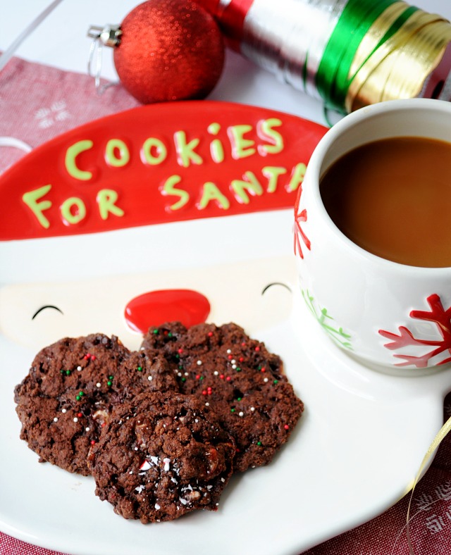 Leave these Fudgy Candy Cane Cookies out for Santa and you will be sure to get everything that you're wishing for this holiday season! (vegan)