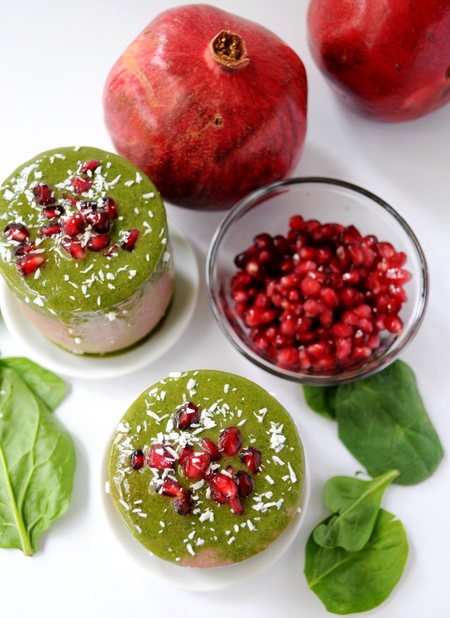Incredible citrus flavors meet in layers of fun with this Pomegranate Orange Protein Smoothie.  Take your breakfast or post workout snack from mundane to magnificent!
