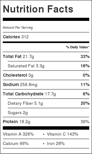 Nutritional information for Vegan Caesar Salad with Crispy Tofu Croutons