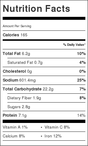 Nutritional information for Golden Beet Hummus