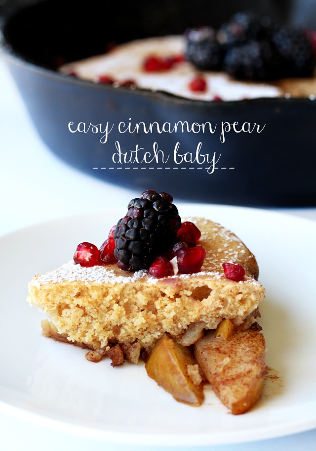 Easy Cinnamon Pear Dutch Baby - Kim's Cravings