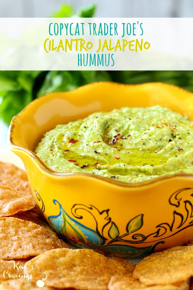 Trader Joe's Cilantro Jalapeno Hummus doesn't have anything on the deliciousness of this easy-to-make, very healthy hummus!