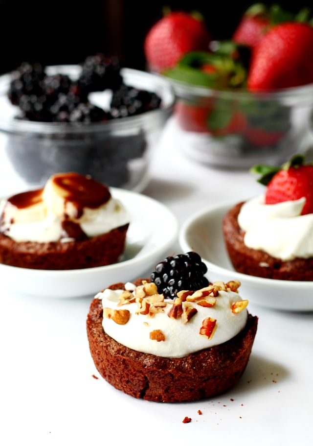 A rich, fudgy, decadent, oh so tasty brownie filled with even more deliciousness! Let your imagination run wild with these Brownie Fruit Cups.