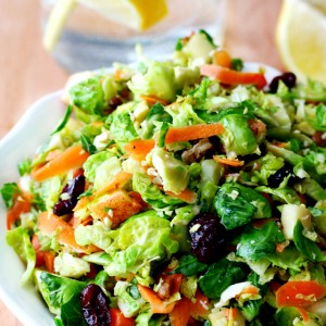A Brussels Sprout Salad with Apple Maple Vinaigrette, that’s bursting with flavor!