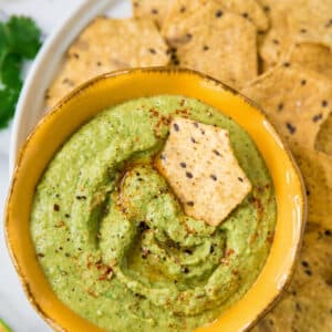 Cilantro Jalapeño Hummus served with tortilla chips