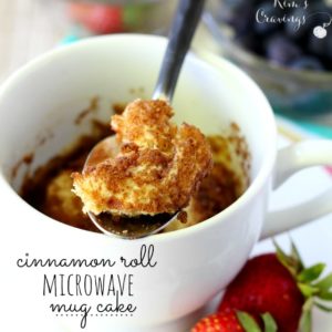 This easy cinnamon roll microwave mug cake is the perfect treat when you’re craving a little something sweet!