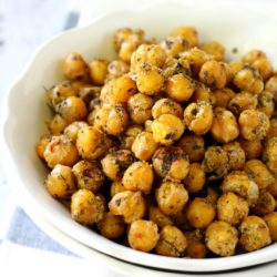You might as well double the recipe because you can't stop once you start chowing down on these crispy crunchy ranch chickpeas!