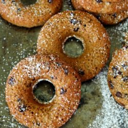 Chocolate Chip Pancake Mix Donuts- deliciously sweet with loads of protein and incredibly easy to whip up.