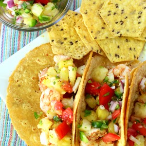 Super Simple Shrimp Tacos with Pineapple Salsa- absolutely the most perfect summer meal... light, refreshing and quick!