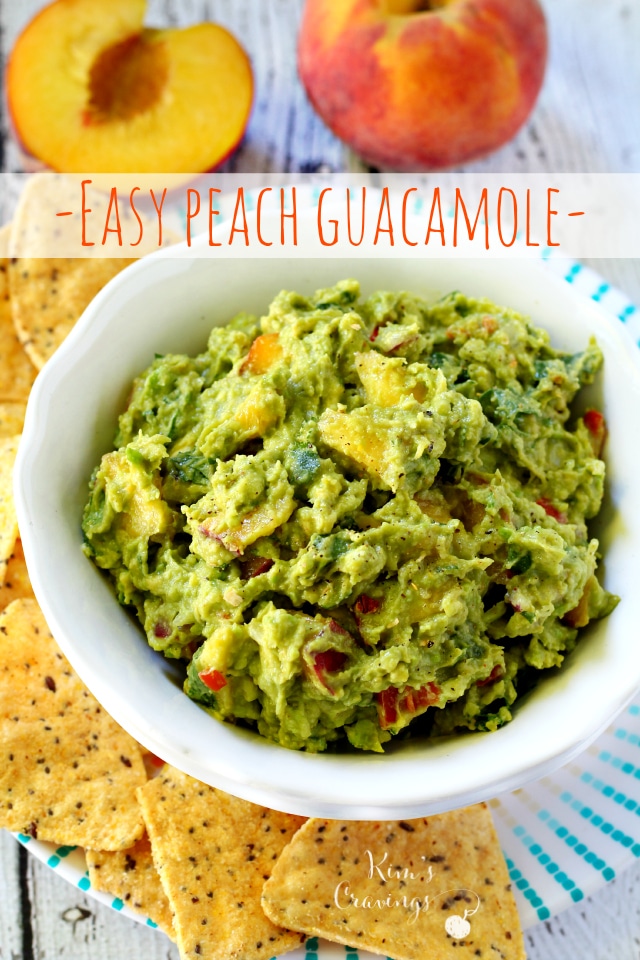Easy peach guacamole is a simple, yet dazzling, twist on the typical guacamole. 