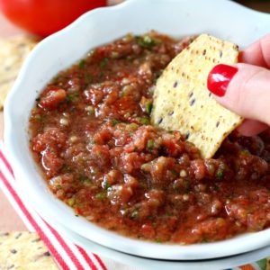 The best damn salsa ever is bright, fresh and absolutely irresistible- loaded with delicious, vibrant flavor and comes together in less than 5 minutes.