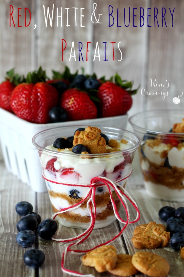 Red, White and Blueberry Parfaits - Simply layer your favorite yogurt, juicy strawberries, fresh blueberries and honey graham crumbs (granola or cereal) for an easy nutritious morning meal.