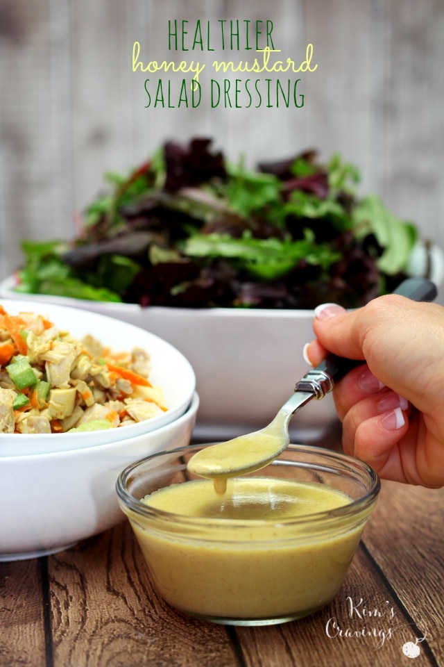 Healthier Honey Mustard Salad Dressing- my salad's new best friend- quick, easy and delicious!