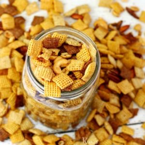 Super simple homemade Chex Mix recipe- the perfect kid-friendly treat for back-to-school snacking!