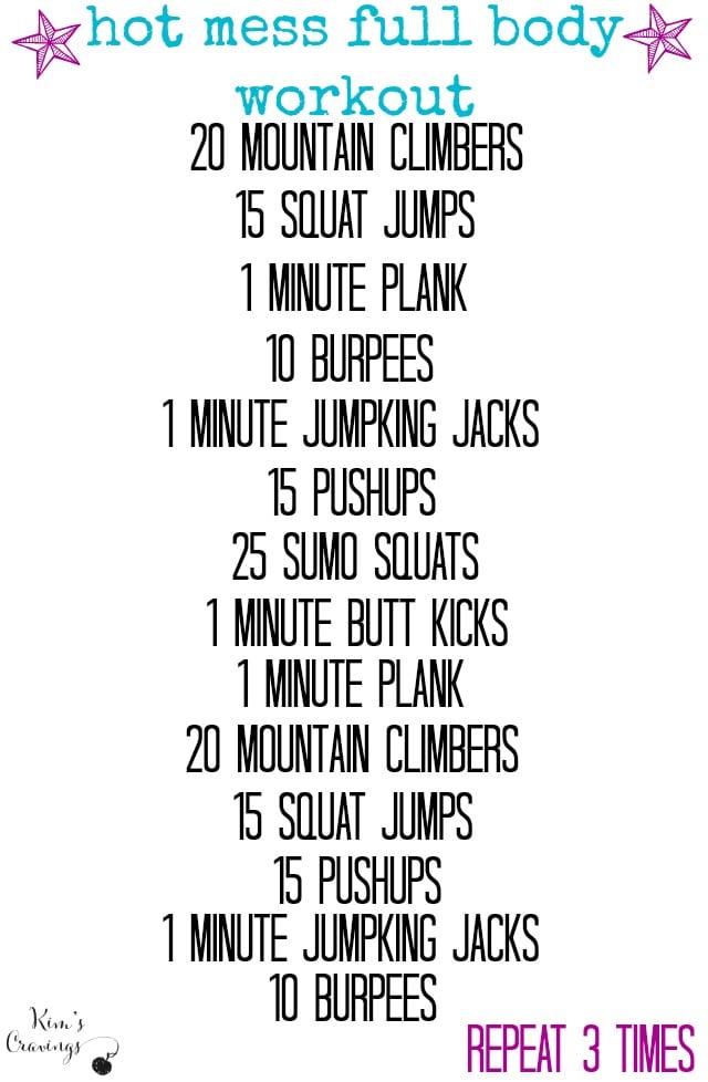 Let me tell you, this Hot Mess Full Body Workout is really straightforward and uncomplicated, but it's sure to leave you one HOT MESS!