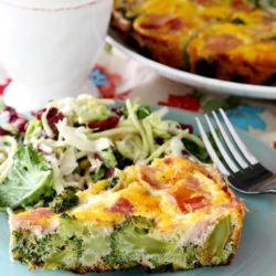This Broccoli and Ham Frittata is incredibly tasty and so easy to throw together. Perfect for serving during the holidays or for a crowd pleasing option for busy weeknights.
