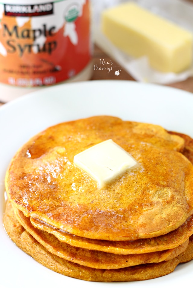 Get festive with breakfast- use your favorite pancake mix for the easiest pumpkin pancakes that can be whipped up in a pinch.