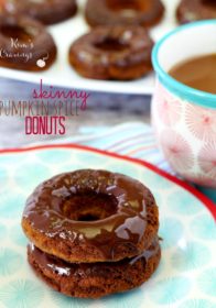 Skinny Pumpkin Spice Donuts proving donuts can be healthy and absolutely delicious! At just over 100 calories each, these baked pumpkin donuts are super simple and come loaded with lovely fall flavors.