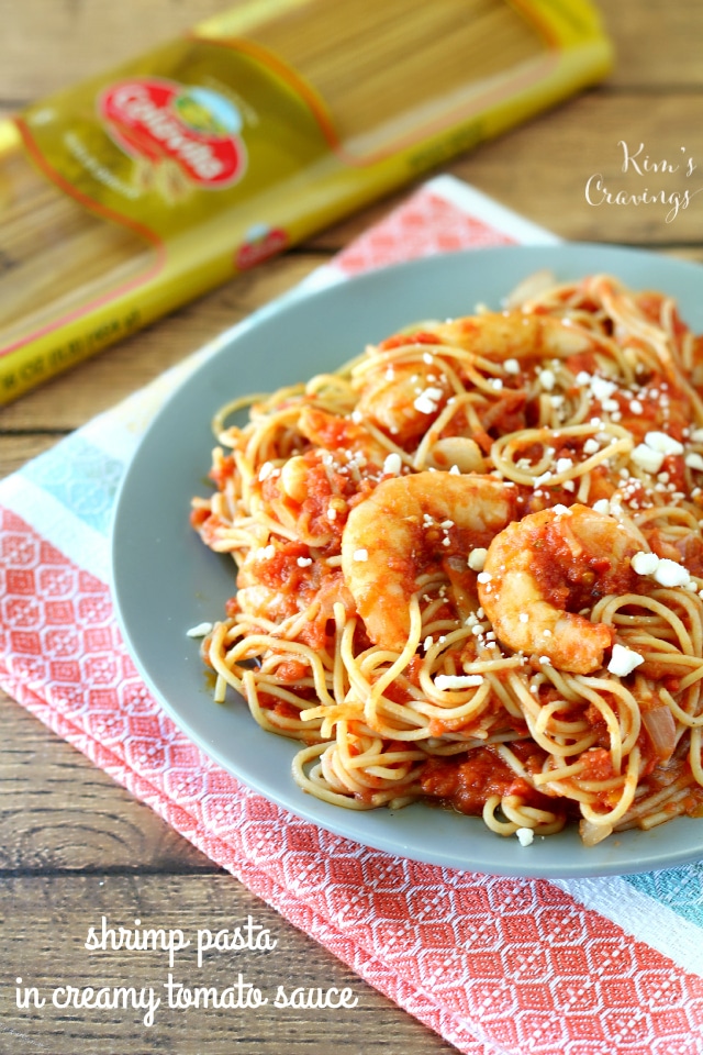 Shrimp Pasta in Creamy Tomato Sauce is an easy recipe and a major comfort food perfect for enjoying during the holiday season!