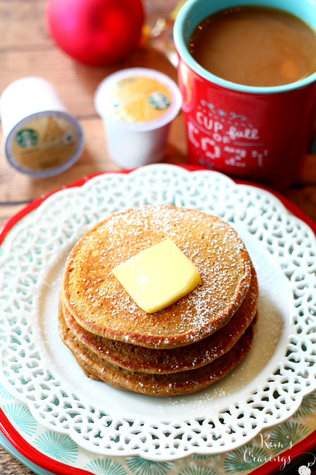 These fluffy Skinny Gingerbread Pancakes are bursting with warm holiday spices. Serve these up Christmas morning or any morning for the most perfect seasonal treat!