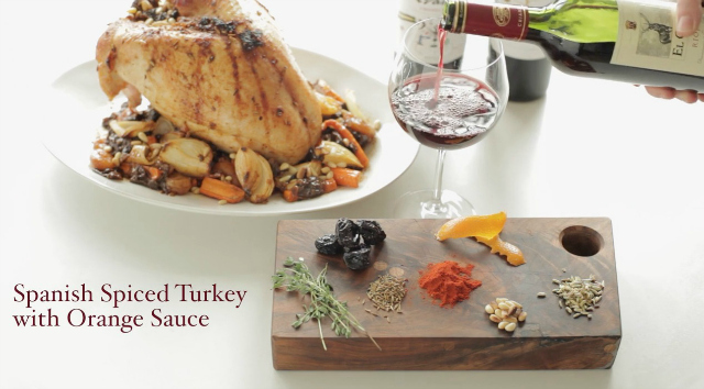 Jazz up your holiday dinner with Spanish Spiced Turkey, paired with Rioja wine!