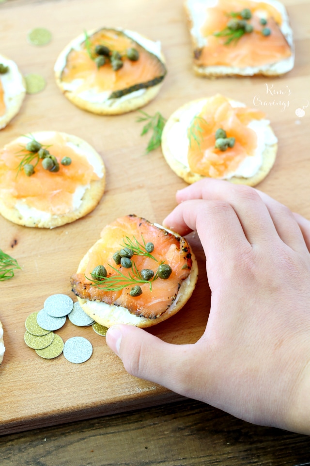 Smoked Salmon Bites with capers, dill and cream cheese are effortlessly elegant and the perfect party appetizer!