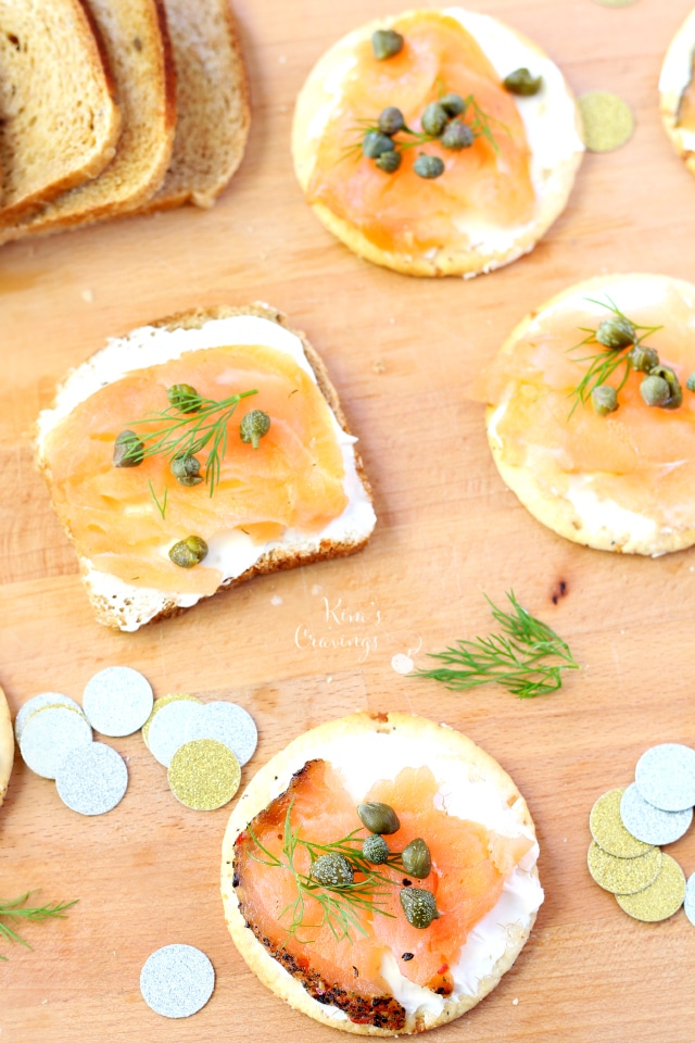 Smoked Salmon Bites with capers, dill and cream cheese are effortlessly elegant and the perfect party appetizer!