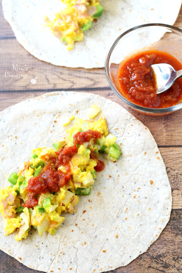 Western-Style Breakfast Burritos- so quick, so simple, and so delicious!