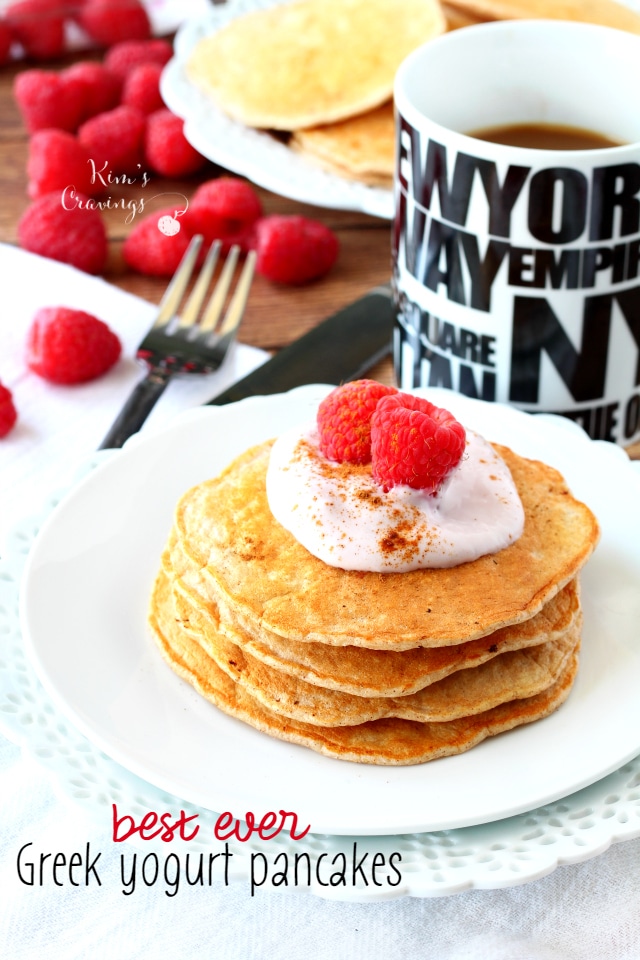 Not only are these the best ever Greek yogurt pancakes, they're also probably the easiest pancakes ever. My go-to most favorite pancakes- yes, they are! Mixing 5 simple ingredients in one bowl or your blender, in less than 15 minutes you can be enjoying this protein packed deliciousness! (gluten-free)