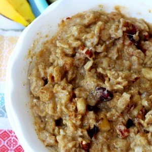 This bowl of Banana Whipped Eggy Oatmeal has the most lovely creamy texture.