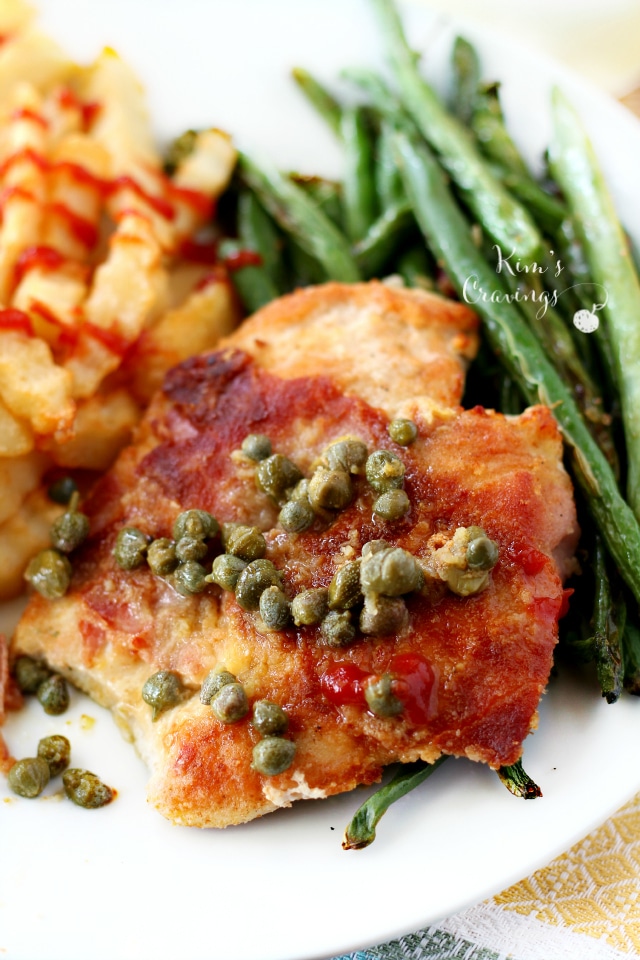 Prosciutto-Wrapped Chicken is a quick, yet flavor-packed recipe topped with an easy and yummy lemon caper pan sauce. Served with my favorite Alexia Crinkle Cut Fries and roasted green beans, this family-friendly meal comes together in less than 30 minutes.