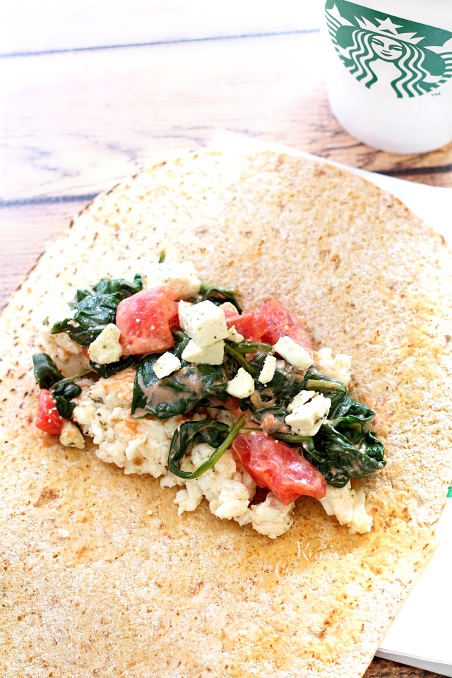 Copycat Starbucks Spinach & Feta Breakfast Wraps are my grab-n-go meal choice when I'm out and need to pick-up a quick bite. I absolutely love the warm, flavorful, satisfying option and I just had to create my own version.